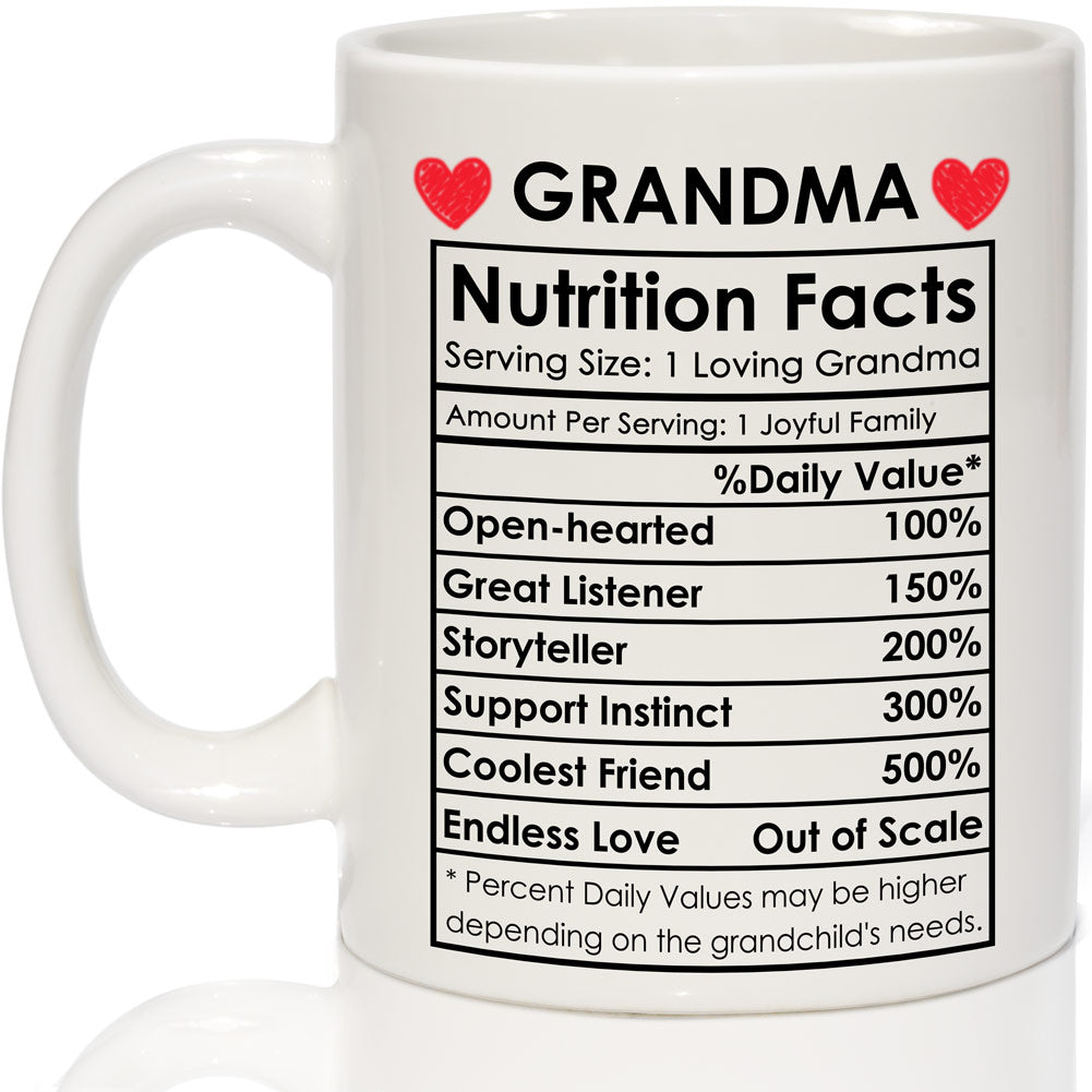 Grandma Mug Gifts for Grandma Christmas Gifts Birthday Gifts for Grandma  Coffee Mug Funny Nutrition Facts Grandma Mug 11oz