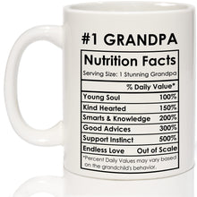 Load image into Gallery viewer, Grandpa Gifts from Grandson Granddaughter, Fathers Day Gift for Grandpa Grandfather - Grandpa Birthday Gifts, Christmas Gifts for Grandpa, #1 Grandpa Coffee Mugs, Grandpa Nutrition Facts Mug, 11oz
