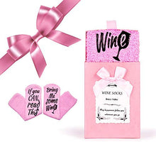 Load image into Gallery viewer, Breezy Valley Wine Gifts for Women Her, Christmas Present Funny Gifts for Mom Grandma Friend, Birthday Gift Ideas, If You Can Read This Bring Me Some Wine Socks, Stocking Stuffers Wine Accessories Gift Boxes - Pink
