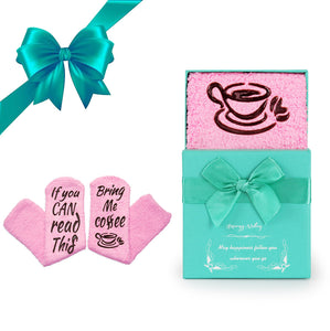 Breezy Valley Coffee Socks Gifts for Women Coffee Loves, Birthday Gifts for Women Friends Female - If You Can Read This Bring Me Coffee Socks, Funny Grandma Present, Christmas Mom Gifts - Pink