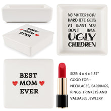 Load image into Gallery viewer, Mom Gifts for Mothers Day Best Mom Ever Gifts Set - I Love You Necklace Mom Birthday Gifts from Daughter Son, Christmas Valentines Day Gifts for Mom Jewelry Tray Ring Holder Trinket Dish Ugly Children
