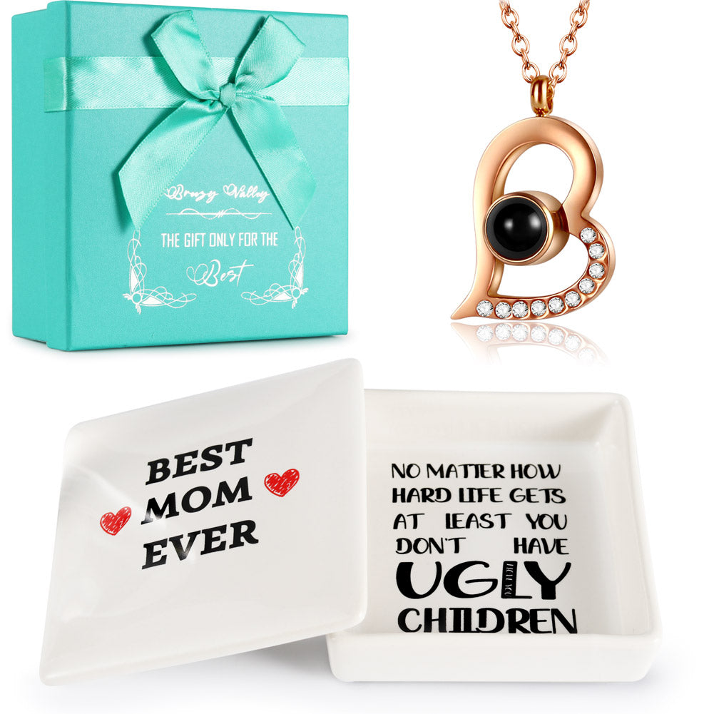 Mom Gifts for Mothers Day Best Mom Ever Gifts Set - I Love You Necklace Mom  Birthday Gifts from Daughter Son, Christmas Valentines Day Gifts for Mom