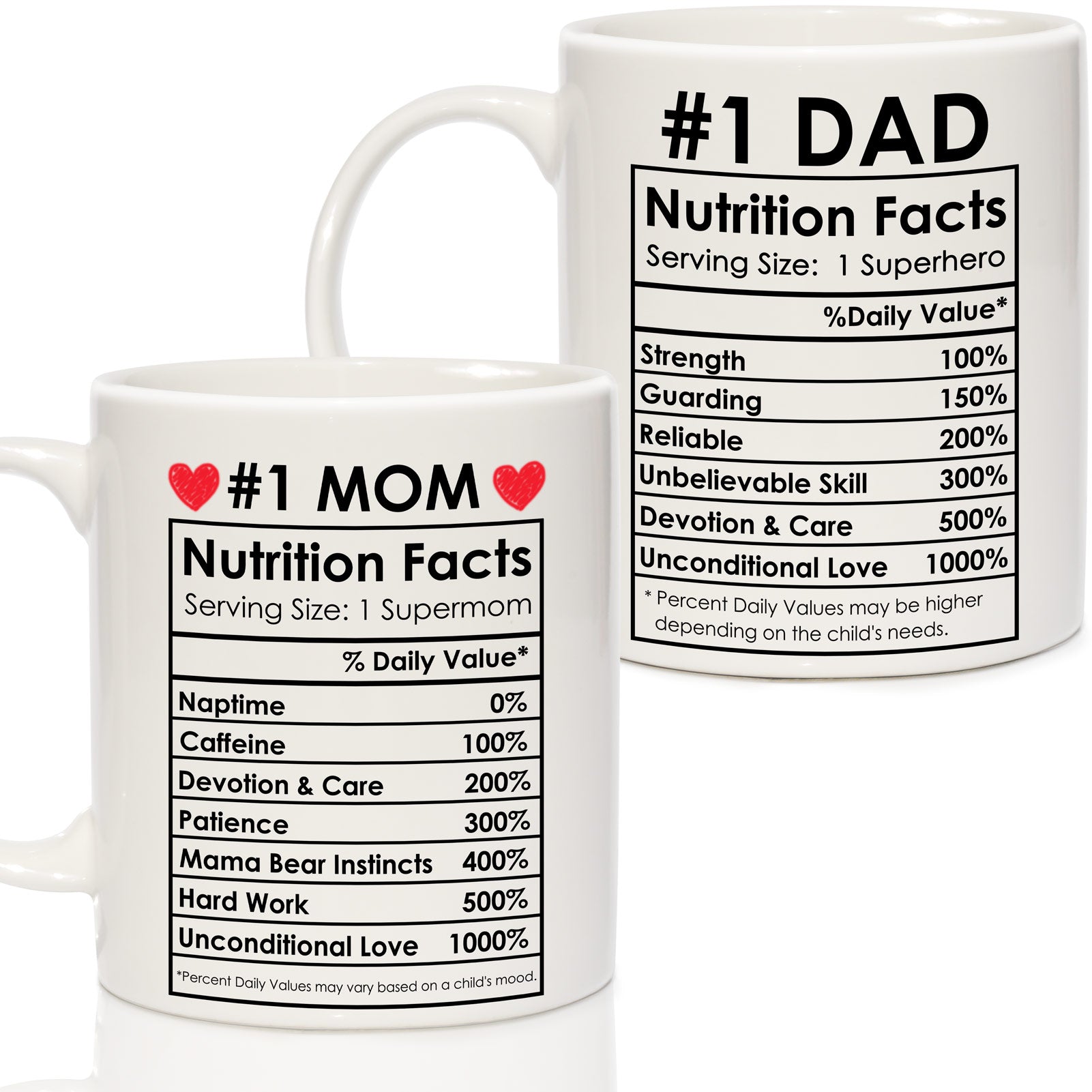Best Mom Dad Gift Set, Mom and Dad Coffee Mugs, Fathers Mothers