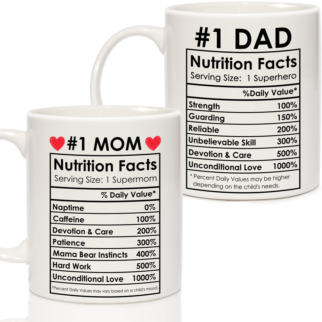 Best Mom Dad Gift Set, Mom and Dad Coffee Mugs, Fathers Mothers Day Gifts for Mom Dad Parents Birthday Gifts from daughter Son, Anniversary Present for Parents, Christmas Mom Dad Gifts